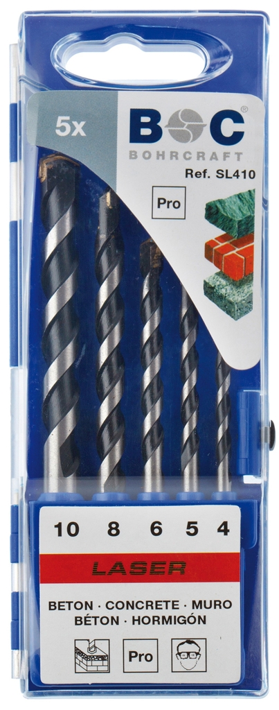 Bild von Betonbohrer HM in Kunststoff-Kassette 5-tlg. 4 / 5 / 6 / 8 / 10 mm (VPE=1 Stück)