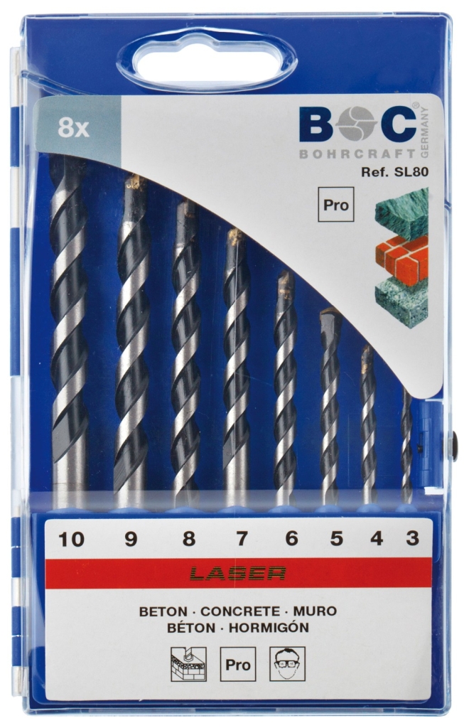 Bild von Betonbohrer HM in Kunststoff-Kassette 8-tlg. 3 - 10 x 1,0 mm stg. (VPE=1 Stück)