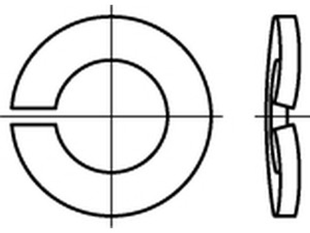 Bild von DIN 128 1.4310 A 10 (Federstahl) Federringe - Pkg. (1000) (VPE=1000 Pkg. (1000))