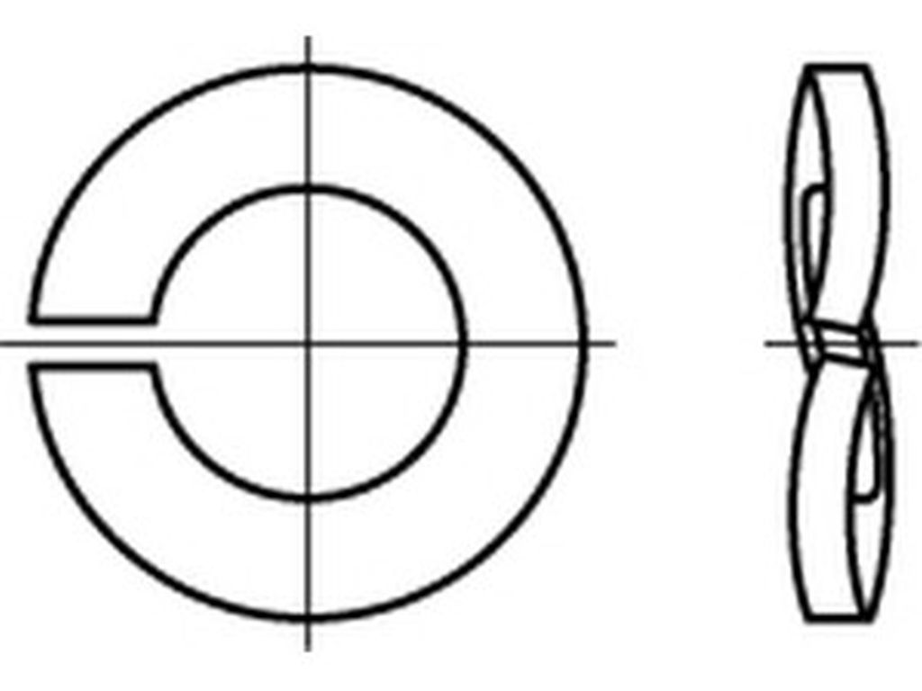 Bild von DIN 128 Federst. B 6 (mechanisch verzinkt) Federringe - Pkg. (100) (VPE=100 Pkg. (100))