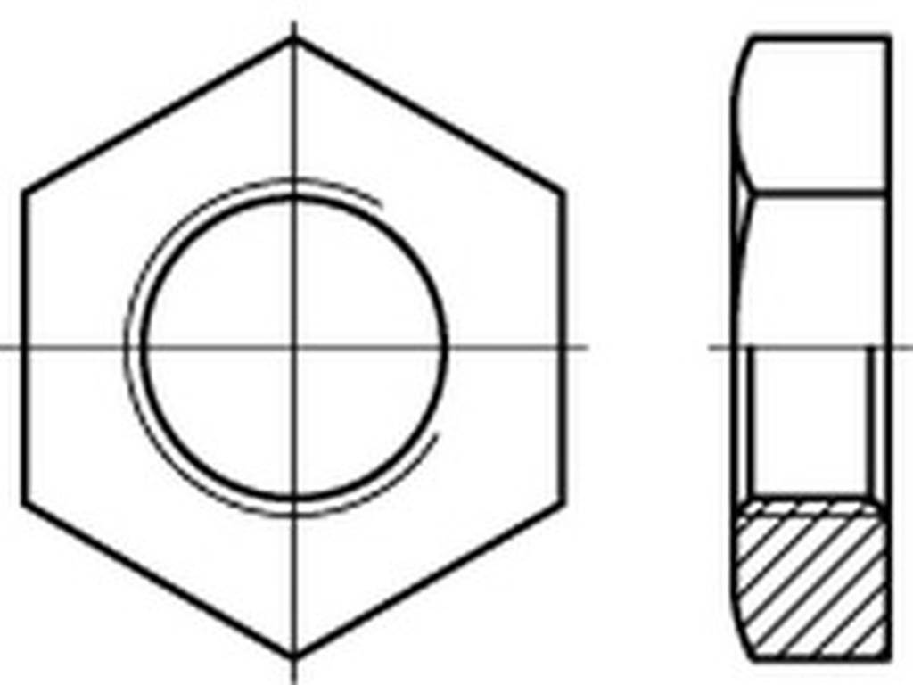 Bild von DIN 431 14H BG 1 (galv. verzinkt) Rohrmuttern - Pkg. (10) (VPE=10 Pkg. (10))