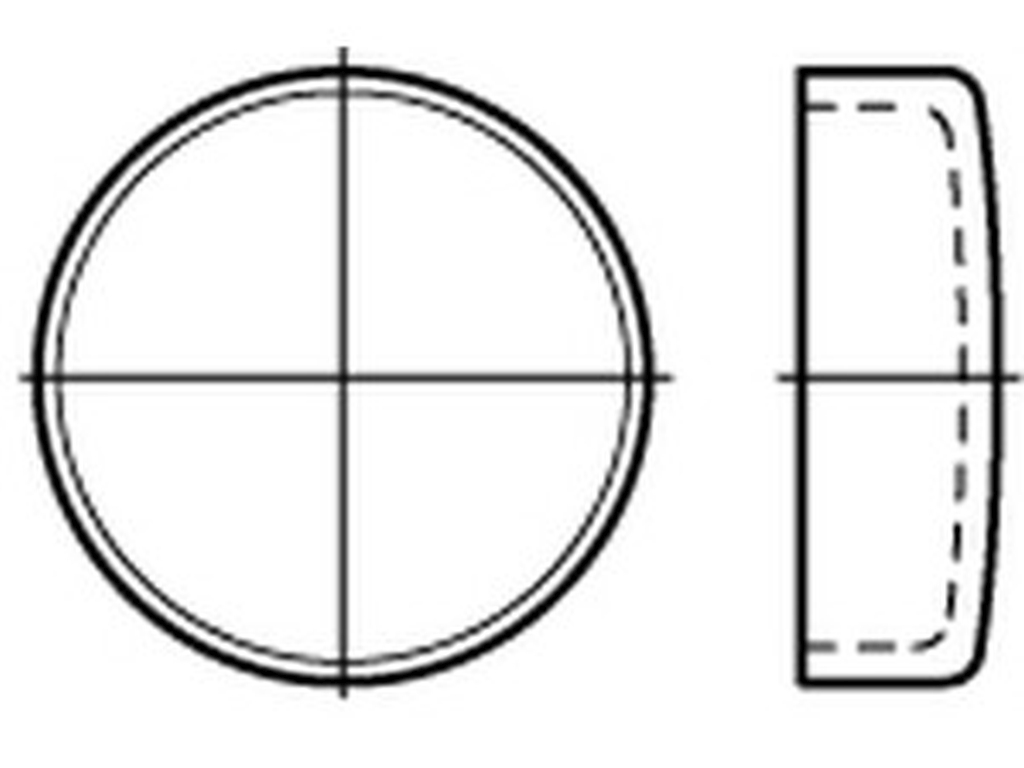 Bild von DIN 443 Stahl 12 (blank) Verschlußdeckel - Pkg. (100) (VPE=100 Pkg. (100))