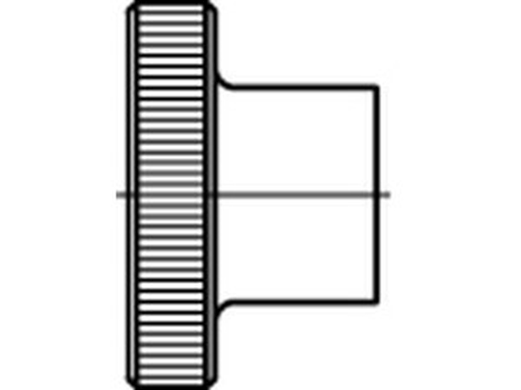 Bild von DIN 466 5 M 10 (galv. verzinkt) Rändelmuttern, hohe Form - Pkg. (25) (VPE=25 Pkg. (25))