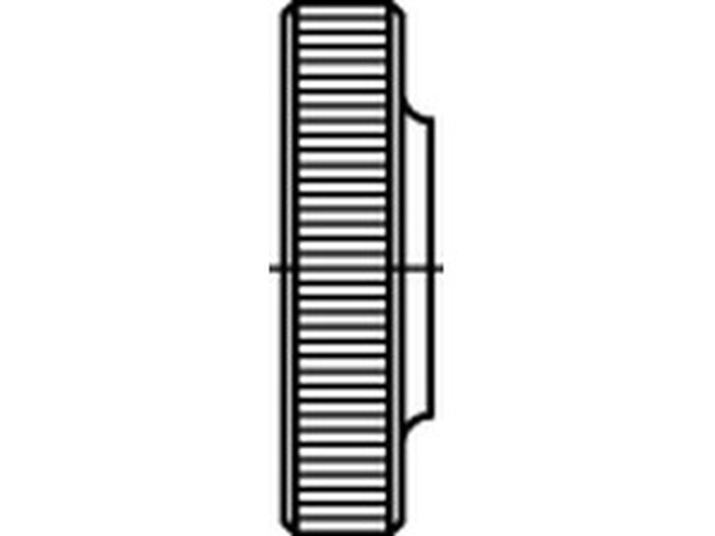 Bild von DIN 467 5 M 4 (galv. verzinkt) Rändelmuttern, niedrige Form - Pkg. (100) (VPE=100 Pkg. (100))