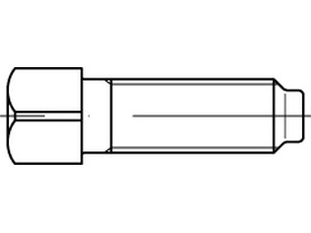 Bild von DIN 479 8.8 M 6x16 (blank) 4-kt Schraube mit Kernansatz - Pkg. (100) (VPE=100 Pkg. (100))