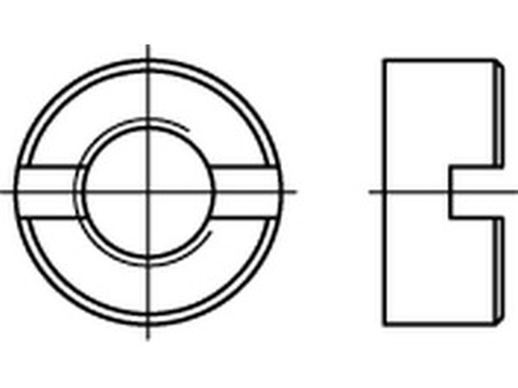 Bild von DIN 546 Stahl M 3 (blank) Schlitzmuttern - Pkg. (100) (VPE=100 Pkg. (100))