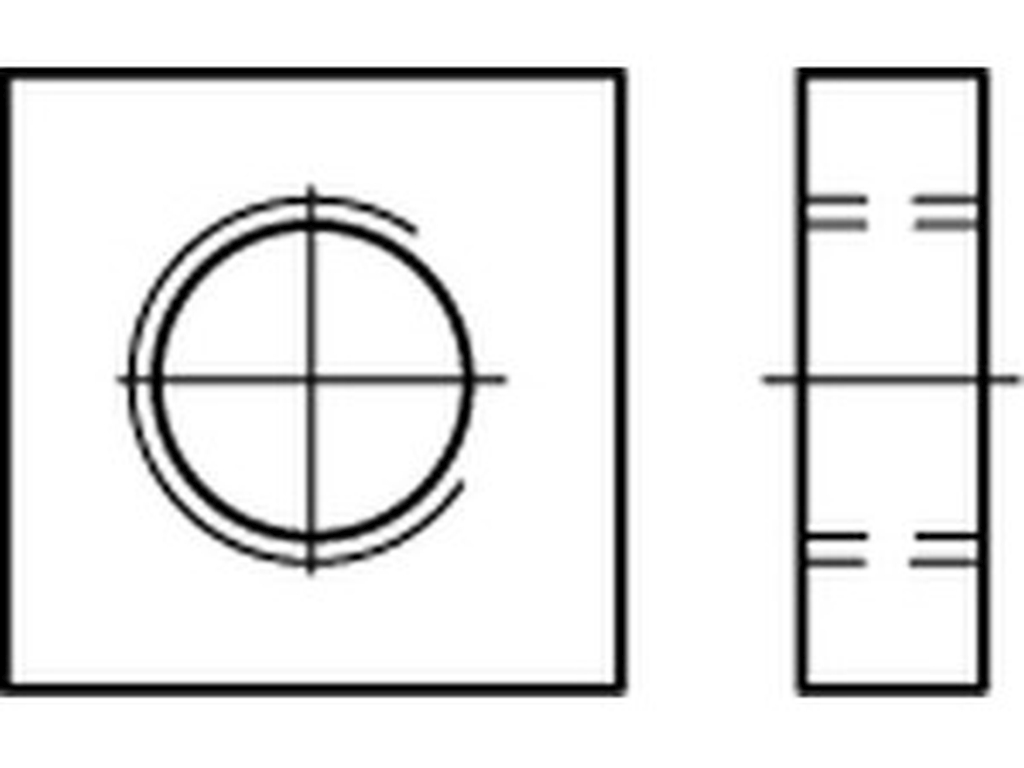 Bild von DIN 562 04 M 3 (blank) 4-kt Muttern, niedrige Form - Pkg. (1000) (VPE=1000 Pkg. (1000))