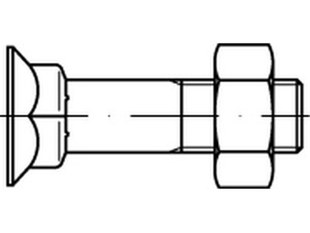 Bild von DIN 608 Mu 8.8 M 12x25 (blank) Senkschr. mit niedrigem 4-kt Ansatz - Pkg. (100) (VPE=100 Pkg. (100))