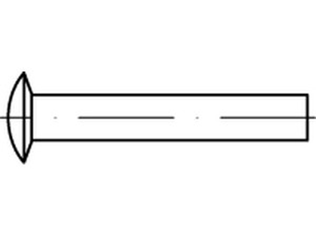 Bild von DIN 662 Kupfer 3,5x8 Cu (blank) Linsennieten - Pkg. (1000) (VPE=1000 Pkg. (1000))