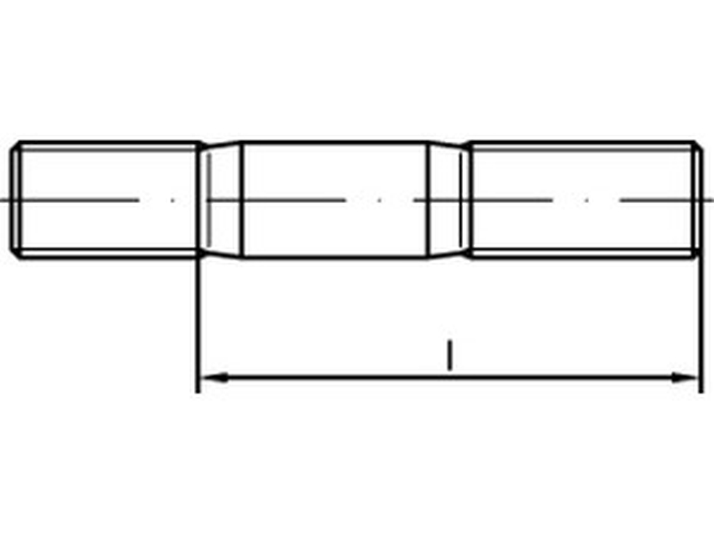 Bild von DIN 835 5.8 M 10x40 (blank) Stiftschr., Einschr.de ~ 2d - Pkg. (100) (VPE=100 Pkg. (100))