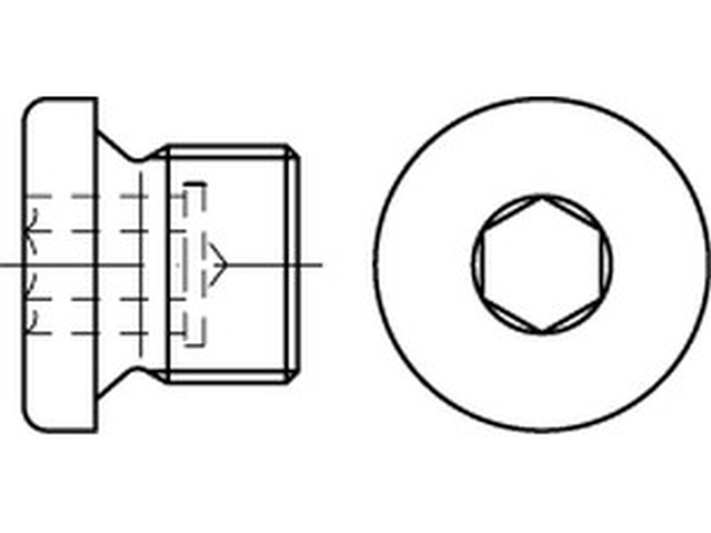 Bild von DIN 908 Messing G 18 A (blank) Verschlußschr. mit I-6kt und Bund, zyl. Gew. - Pkg. (100) (VPE=100 Pkg. (100))