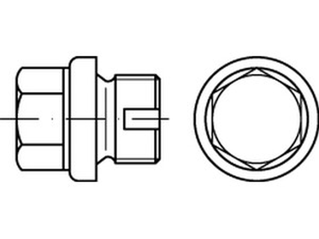 Bild von DIN 910 -2 -1.4571 EG 14, Entlüft. A 5 (rostfrei) Verschlußschr. mit Au-6kt, zyl. Gew. - Pkg. (10) (VPE=10 Pkg. (10))