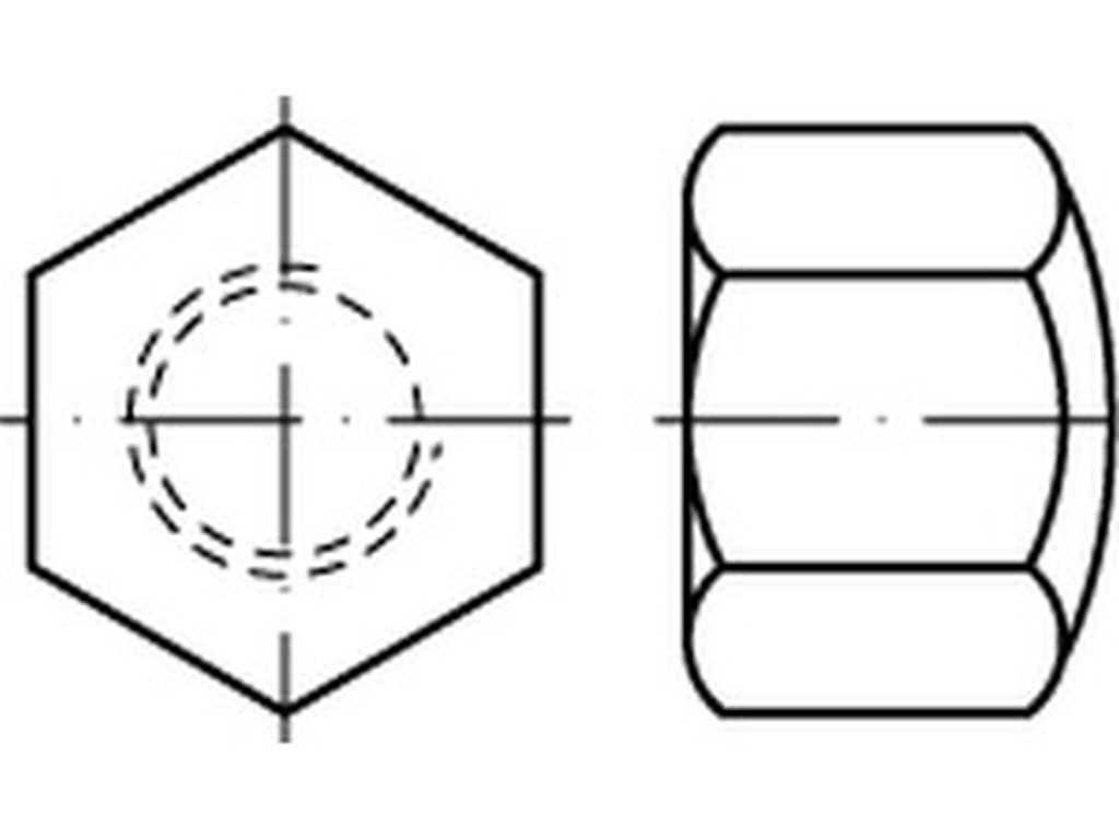 Bild von DIN 917 6 AM 12 SW 19 (galv. verzinkt) 6-kt -Hutmuttern, niedrige Form - Pkg. (100) (VPE=100 Pkg. (100))