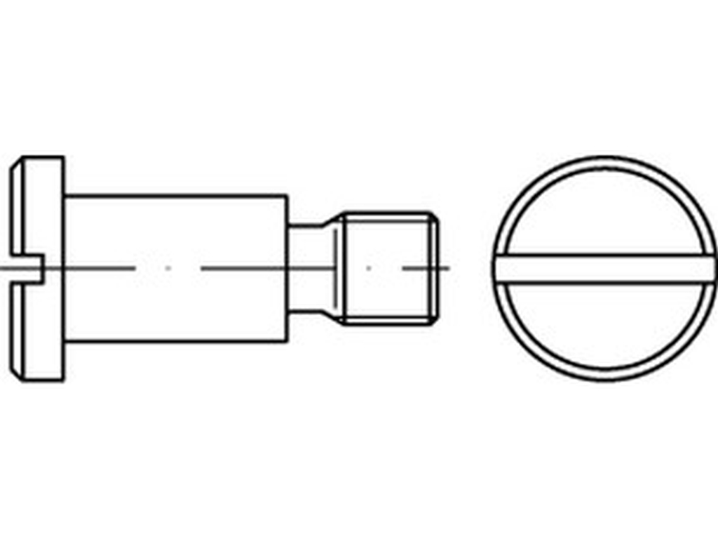 Bild von DIN 923 -1.4305 M 4x10 (rostfrei) Flachkopfschr. mit Schl. und Ansatz - Pkg. (100) (VPE=100 Pkg. (100))