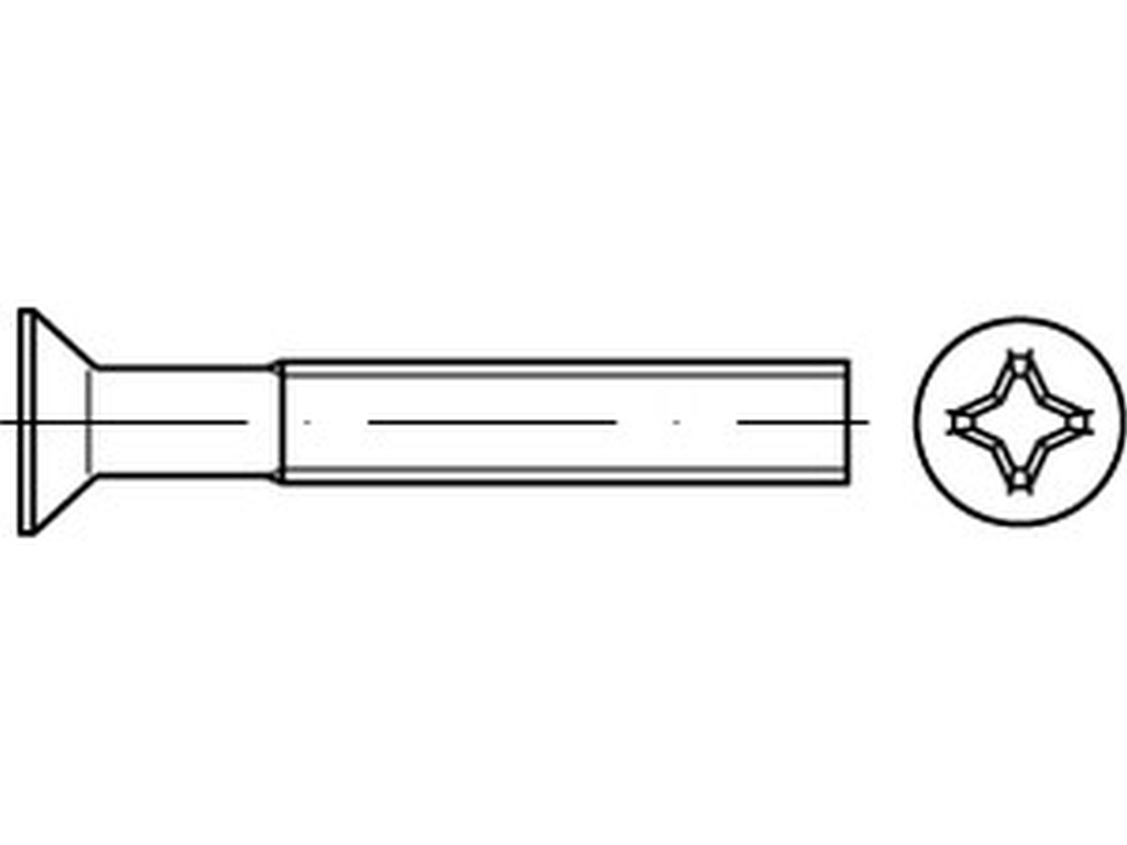 Bild von DIN 965 4.8 M 10x60 -H (galv. verzinkt) Senkschr. mit KreuzSchl. - Pkg. (100) (VPE=100 Pkg. (100))