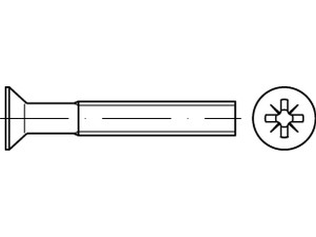 Bild von DIN 965 4.8 M 4x10 -Z (galv. verzinkt) Senkschr. mit KreuzSchl. - Pkg. (2000) (VPE=2000 Pkg. (2000))