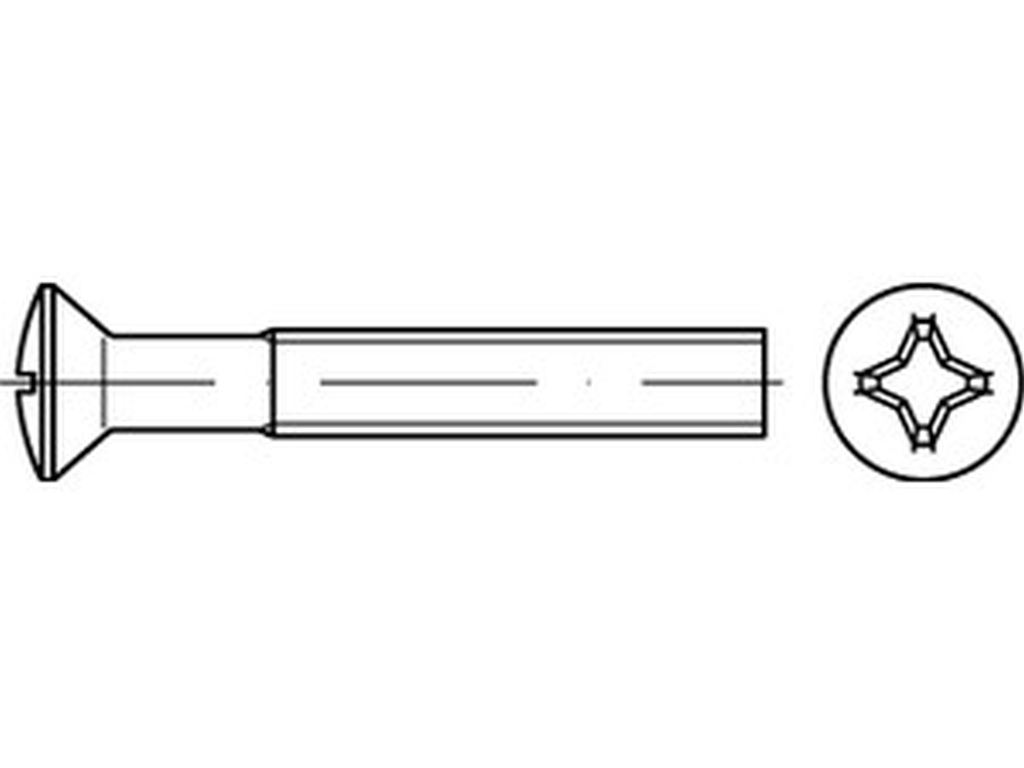 Bild von DIN 966 4.8 M 5x10 -H (galv. verzinkt) Linsensenkschr. mit KreuzSchl. - Pkg. (2000) (VPE=2000 Pkg. (2000))