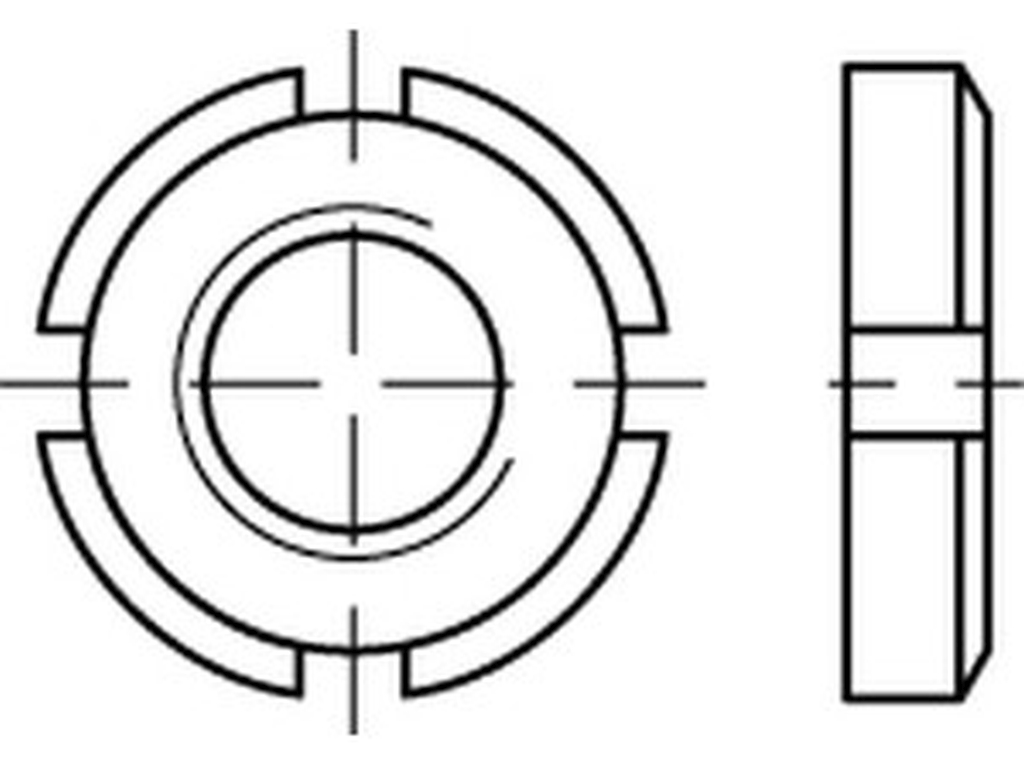 Bild von DIN 981 14H KM 9 M 45x1,5 (blank) Wälzlager-Nutmuttern - Pkg. (1) (VPE=1 Stück)