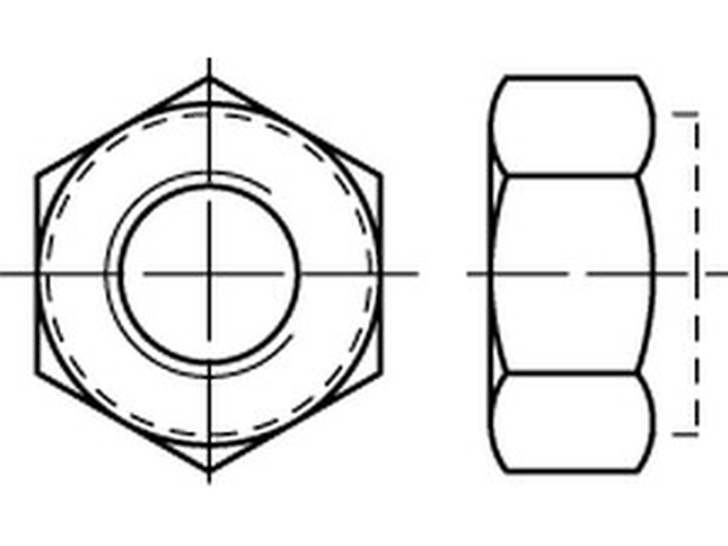 Bild von DIN 982 8 M 8 (galv. verzinkt) 6-kt Sicherungsmutter, hohe Form, nichtm.Einsatz - Pkg. (100) (VPE=100 Pkg. (100))