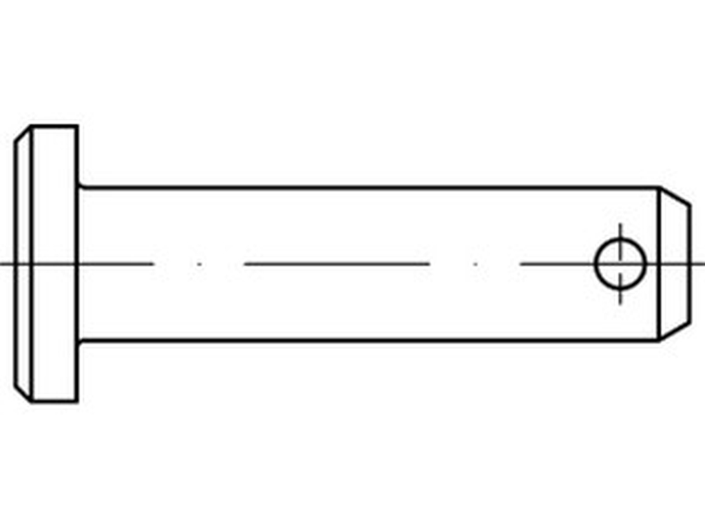 Bild von DIN 1444 St. B 16 h11x40x34 , m. Splintloch (galv. verzinkt) Bolzen mit Kopf - Pkg. (1) (VPE=1 Stück)