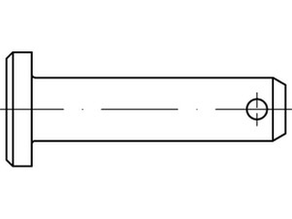 Bild von DIN 1444 St. B 10 h11x70x65,5 , m. Splintloch (galv. verzinkt) Bolzen mit Kopf - Pkg. (10) (VPE=10 Pkg. (10))