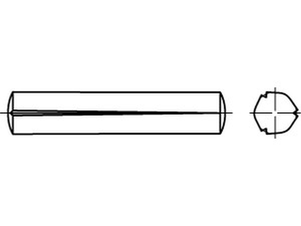 Bild von DIN 1471 -1.4305 2x12 (rostfrei) Kegelkerbstifte - Pkg. (100) (VPE=100 Pkg. (100))