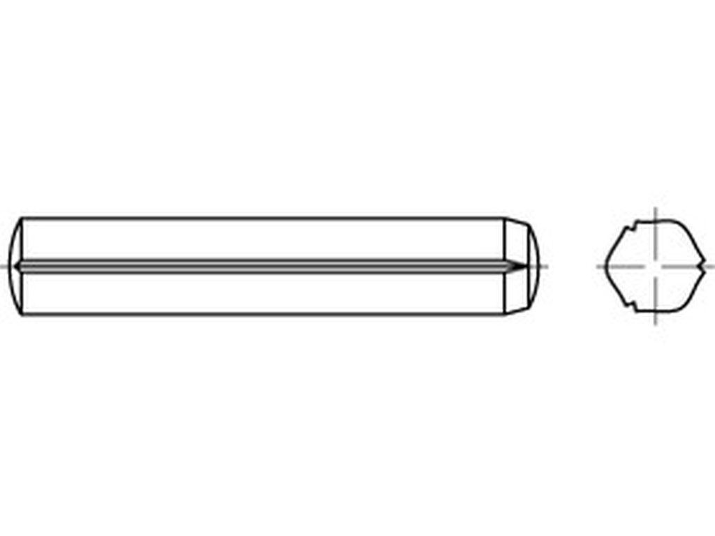 Bild von DIN 1473 (Edelstahl A1 (1.4305)) 10x50 (rostfrei) Zylinderkerbstifte - Pkg. (25) (VPE=25 Pkg. (25))