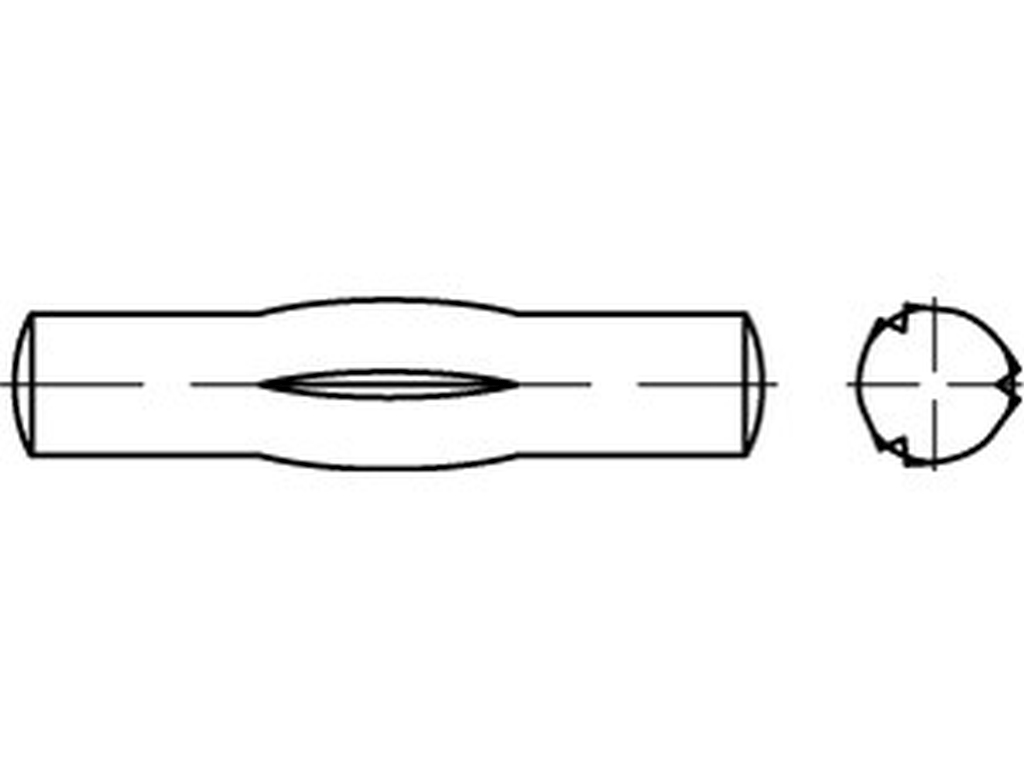 Bild von DIN 1475 Stahl 10x70 (blank) Knebelkerbstifte - Pkg. (25) (VPE=25 Pkg. (25))