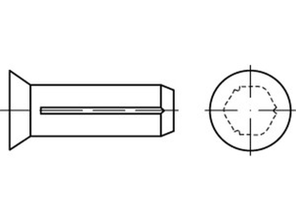 Bild von DIN 1477 Stahl 2x6 (blank) Senkkerbnägel - Pkg. (500) (VPE=500 Pkg. (500))