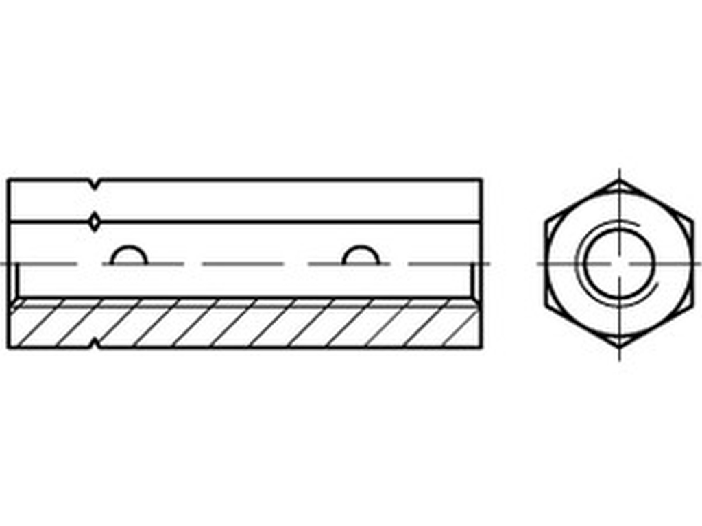 Bild von DIN 1479 Stahl SP M 10 SW 17 (galv. verzinkt) 6-kt -Spannschloßmuttern - Pkg. (10) (VPE=10 Pkg. (10))