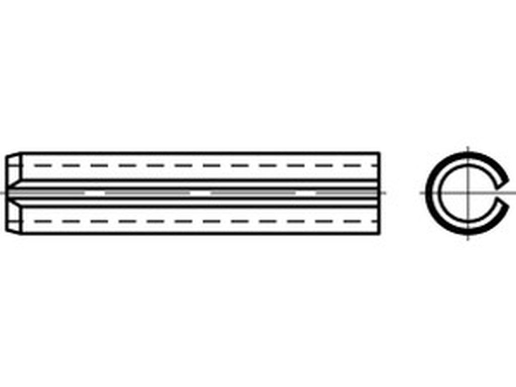 Bild von DIN 1481 1.4310 1,5x20 (Federstahl) Spannhülsen, schwer - Pkg. (100) (VPE=100 Pkg. (100))