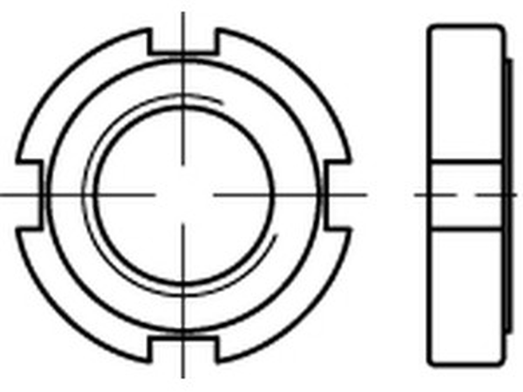 Bild von DIN 1804 14H M 16x1,5 (blank) Nutmuttern - Pkg. (10) (VPE=10 Pkg. (10))