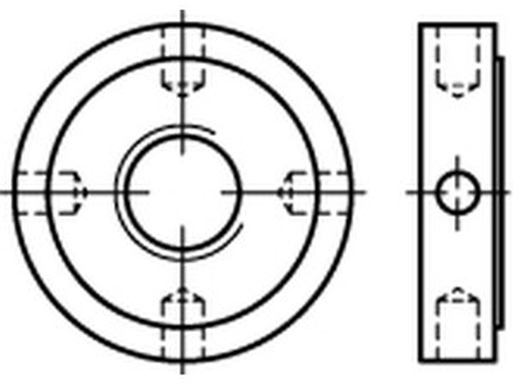 Bild von DIN 1816 14H M 16x1,5 (blank) Kreuzlochmuttern - Pkg. (10) (VPE=10 Pkg. (10))