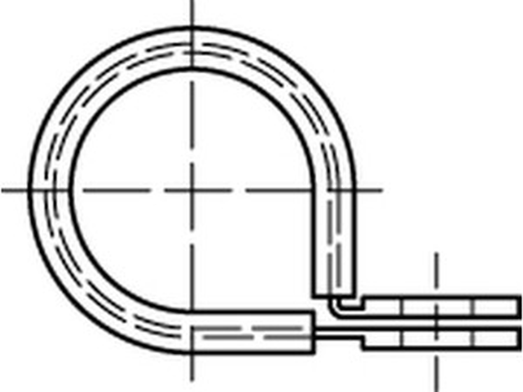 Bild von DIN 3016 St. D1 10x15 -W1 , m. Gummiprofil W1 (galv. verzinkt) Halterungsschellen - Pkg. (100) (VPE=100 Pkg. (100))