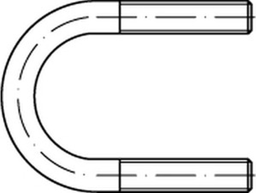 Bild von DIN 3570 Stahl23NW 15 M 10 (galv. verzinkt) Rundstahlbügel - Pkg. (100) (VPE=100 Pkg. (100))