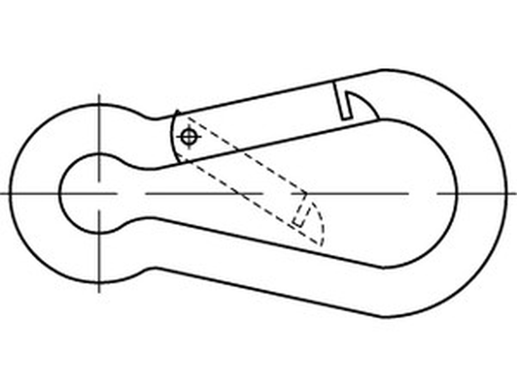 Bild von DIN 5299 St. FW-Kar.haken C 100x10 (galv. verzinkt) Karabinerhaken - Pkg. (50) (VPE=50 Pkg. (50))