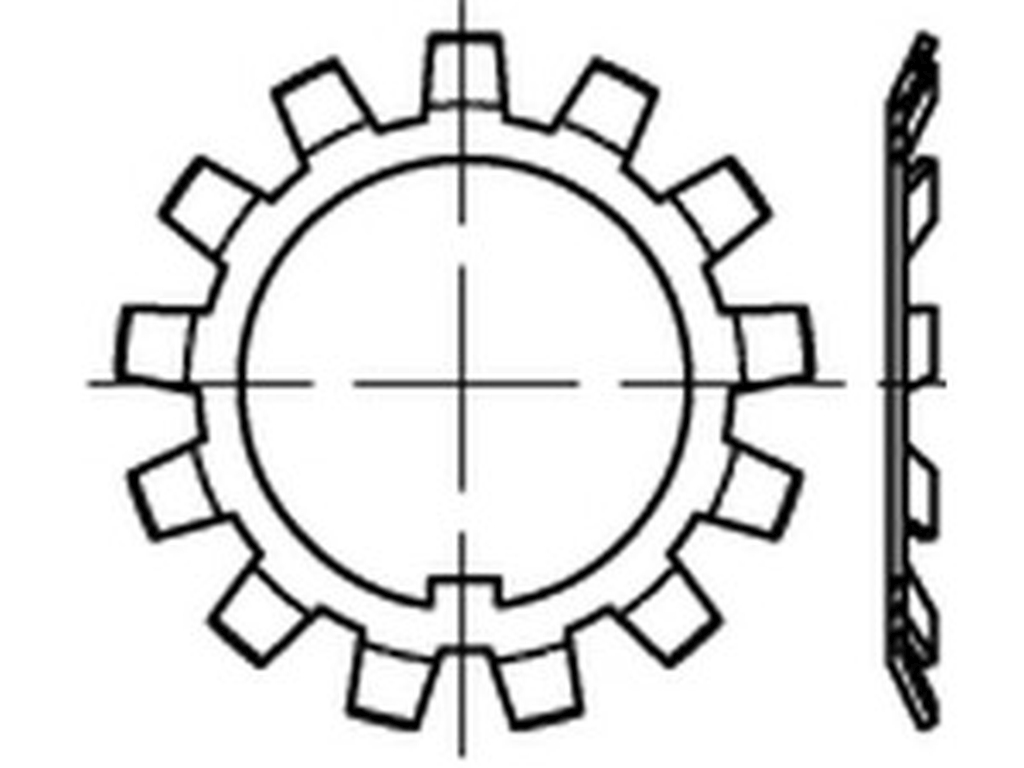 Bild von DIN 5406 Stahl MB 14 für DIN 981 M 70x2 (blank) Sicherungsbl. für Nutm.nach DIN 981 - Pkg. (10) (VPE=10 Pkg. (10))