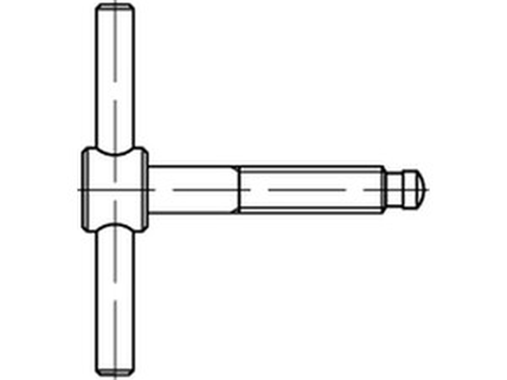 Bild von DIN 6304 5.8 EM 12x70 , ohne Druckstück brün (brüniert) Knebelschr. mit fest. Knebel - Pkg. (1) (VPE=1 Stück)