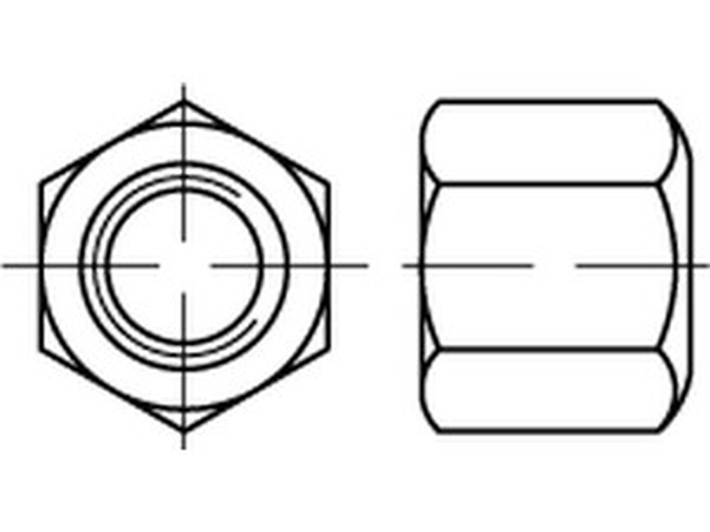 Bild von DIN 6330 10 BM 10 SW 16 (blank) 6-kt Muttern, Höhe 1,5 d - Pkg. (50) (VPE=50 Pkg. (50))