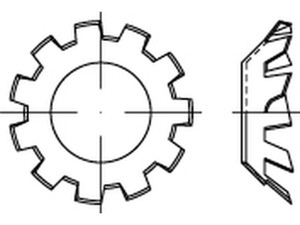 Bild von DIN 6797 Federstahl V 8,4 (galv. verzinkt) Zahnscheiben - Pkg. (100) (VPE=100 Pkg. (100))