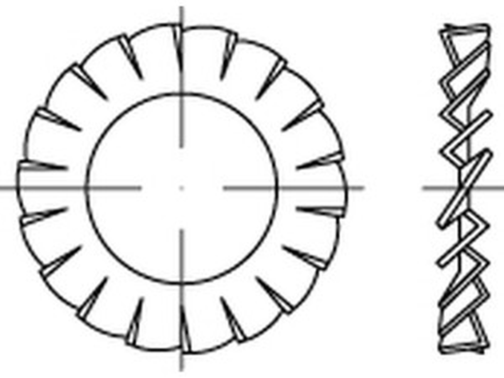 Bild von DIN 6798 1.4310 A 5,3 (Federstahl) Fächerscheiben - Pkg. (100) (VPE=100 Pkg. (100))