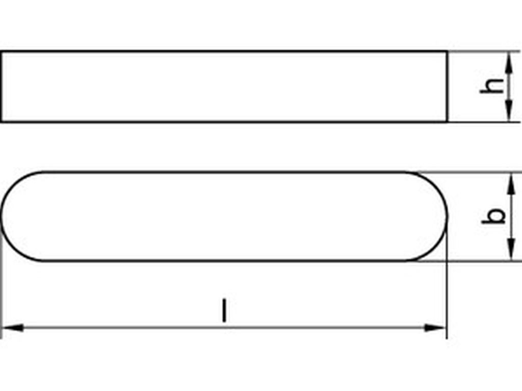 Bild von DIN 6885 A4 A 10x8x20 (rostfrei) Paßfedern - Pkg. (10) (VPE=10 Pkg. (10))