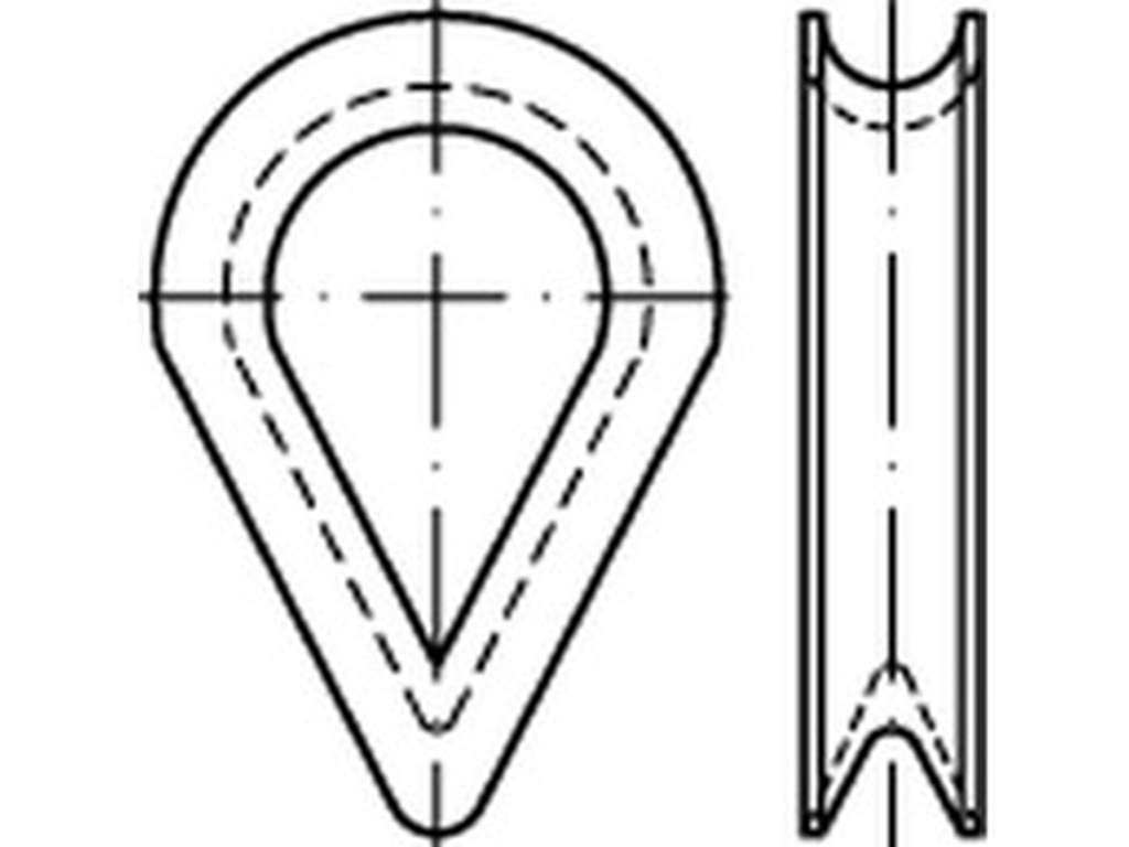 Bild von DIN 6899 StahlF 9RW 10 (galv. verzinkt) Kauschen für Faserseile - Pkg. (50) (VPE=50 Pkg. (50))