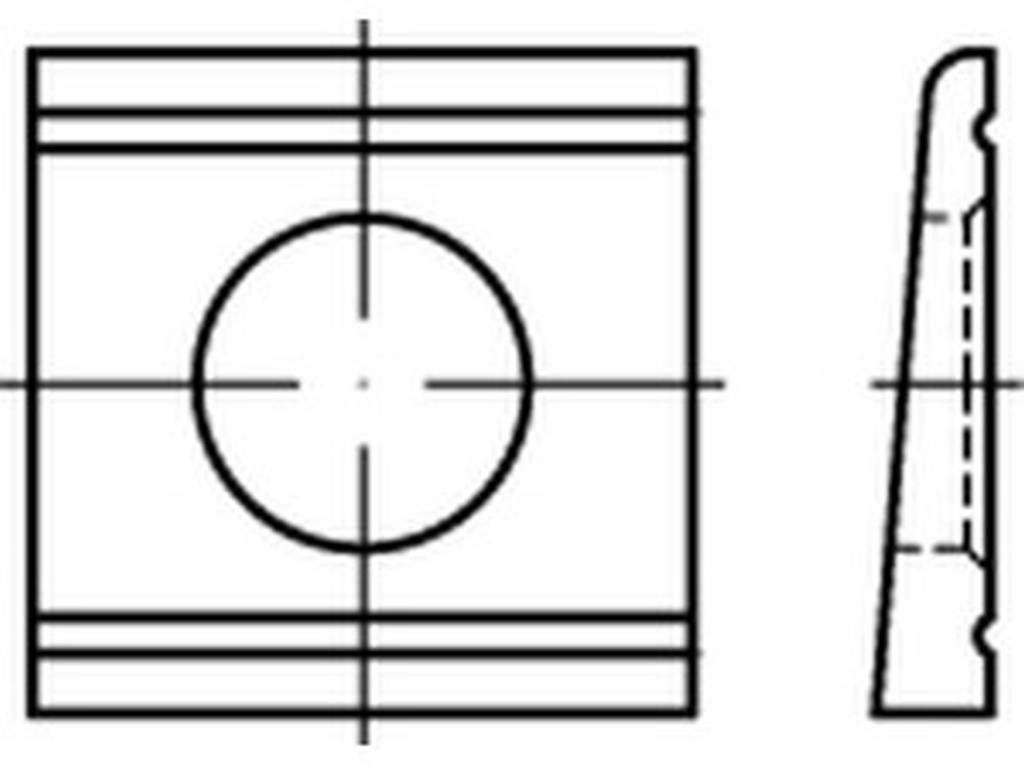 Bild von DIN 6918 C 45ÜH 17 , Neigung 8 %  (feuerver.) Scheiben, 4-kt, für HV-Verb. - Pkg. (1) (VPE=1 Stück)