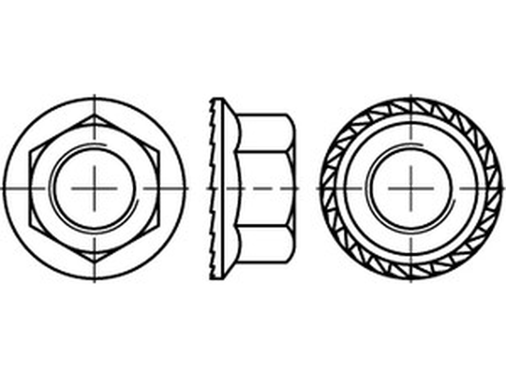 DIN 6923 Sechskantmutter mit Flansch A2 M 10