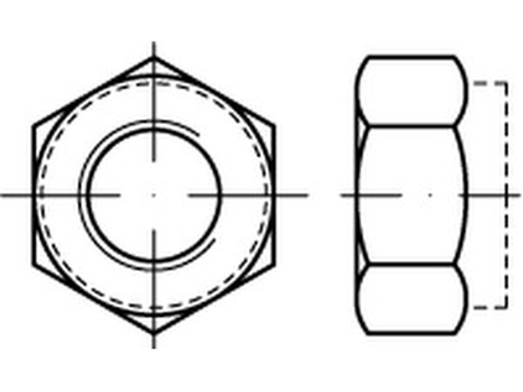 Bild von DIN 6925 8 M 8 (galv. verzinkt) 6-kt Muttern mit Klemmteil, Ganzm. - Pkg. (100) (VPE=100 Pkg. (100))