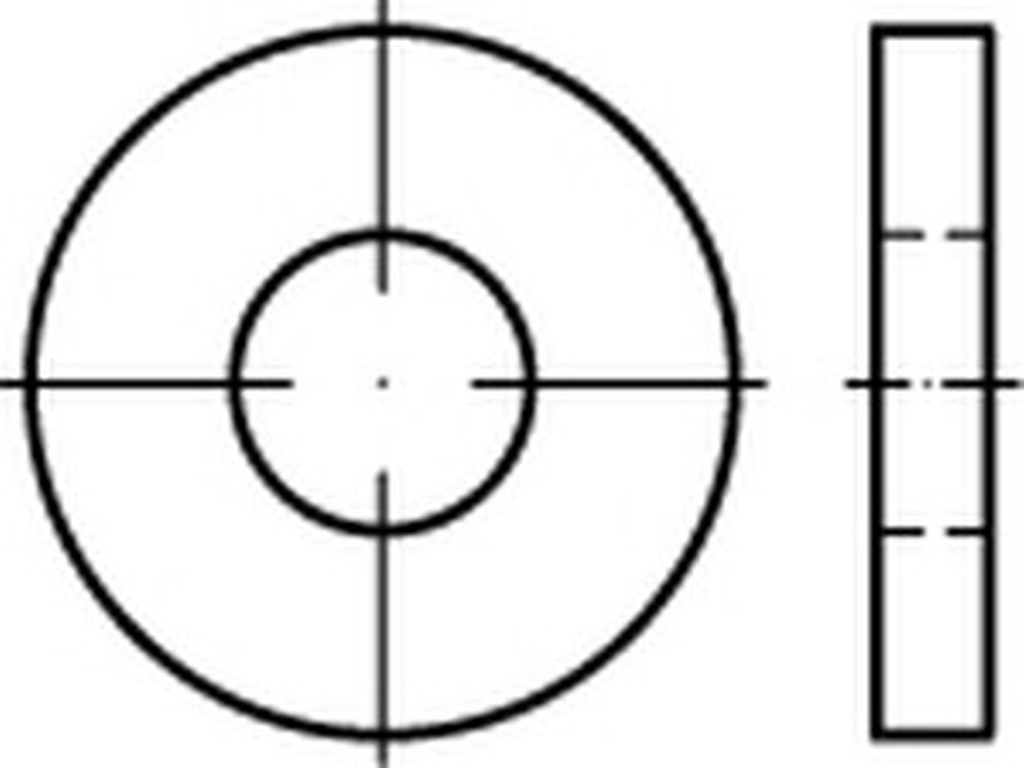 Bild von DIN 7349 Stahl 200 HV 6,4 (galv. verzinkt) Scheiben für Schrauben - schwerer Spannhülsen (dicke Scheiben) - Pkg. (1000) (VPE=1000 Pkg. (1000))