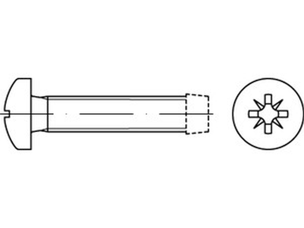 Bild von DIN 7500 Stahl geh. M 8x40 -Z (galv. verzinkt) Gew.furch. Schr. für metr. Gew. - Pkg. (100) (VPE=100 Pkg. (100))
