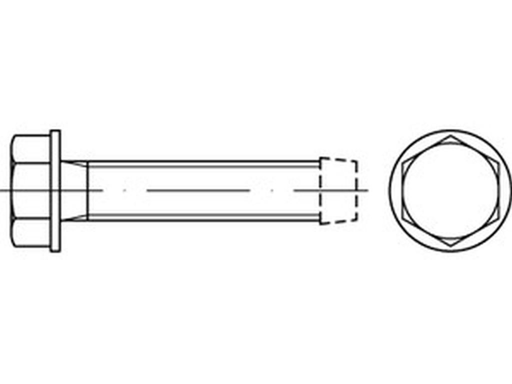 Bild von DIN 7500 Stahl geh. M 5x8 , Bund (galv. verzinkt) Gew.furch. Schr. für metr. Gew. - Pkg. (1000) (VPE=1000 Pkg. (1000))
