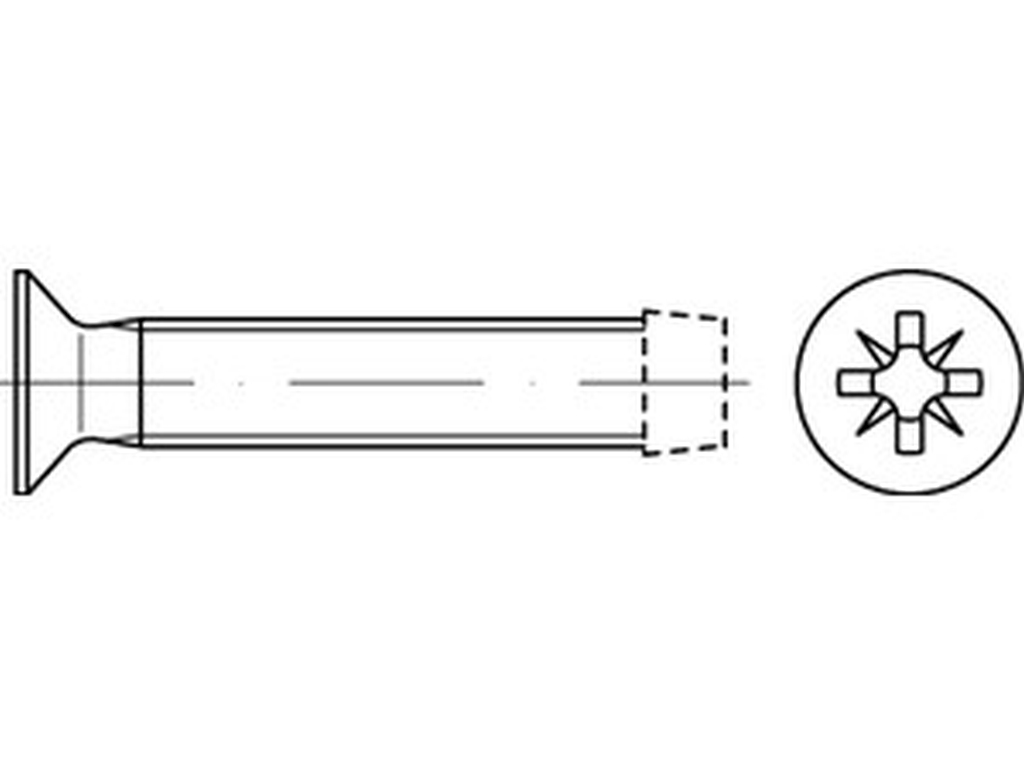 Bild von DIN 7500 Stahl geh. M 3x12 -Z (galv. verzinkt) Gew.furch. Schr. für metr. Gew. - Pkg. (1000) (VPE=1000 Pkg. (1000))